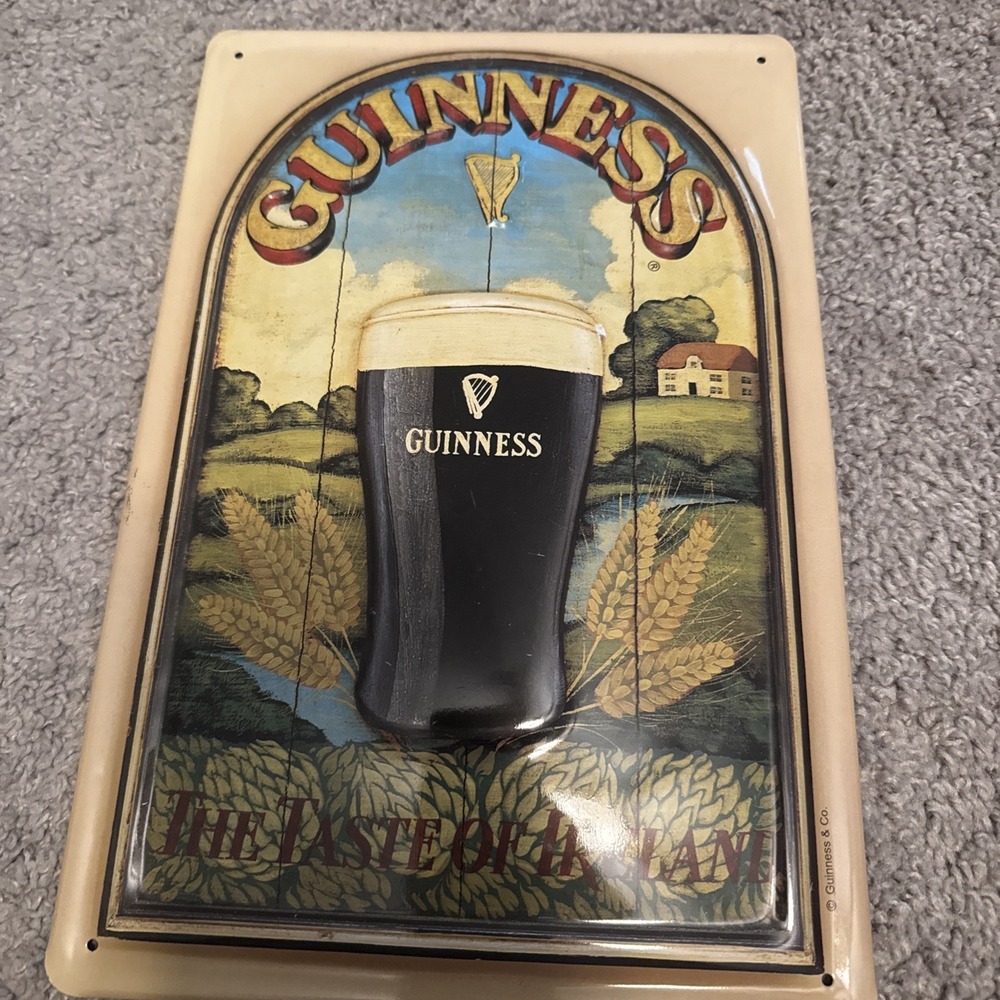 12x8in Metal Sign Guinness Metal Sign Retro Wall Decor Beer Pub Tin Sign The